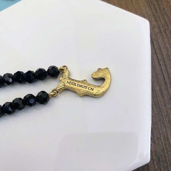 Heidi Daus Crystal-Accented 18" Initial "J" Beaded Necklace Letter J - Picture 4 of 5